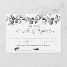 Samantha & Michael RSVP-kort med måltidsalternativ