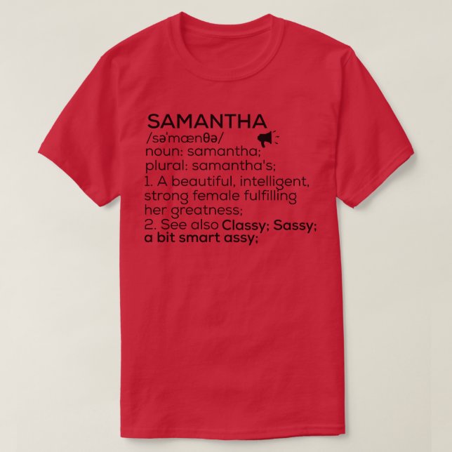 Samantha Namn Definition Samantha Female Namn T Shirt (Design framsida)
