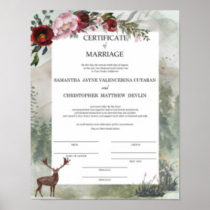 Samantha och Chris Certificate of Giftermål Poste Poster