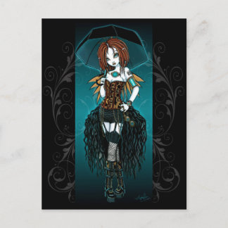 ’Samara’ Steampunk Cyber Fairy Postcard Vykort