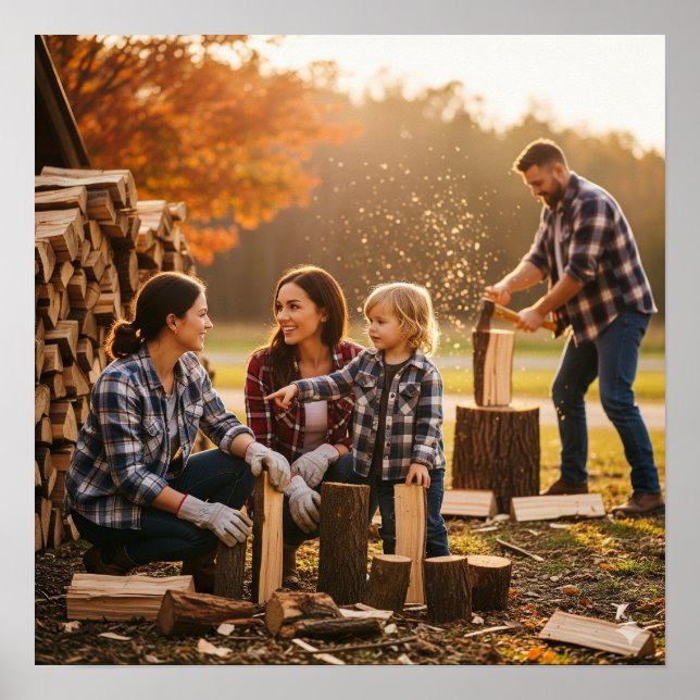 Samarbeta med Stack Wood Poster (Framsidan)