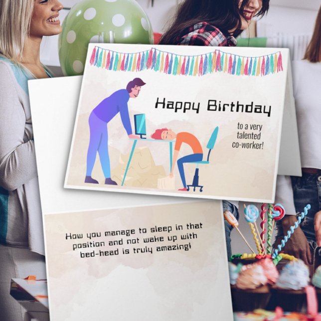 Samarbetare Asov på Desk Funny Birthday Card Kort (Skapare uppladdad)