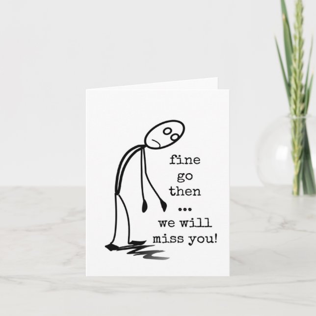 Samarbetaren Lämnar, vi kommer att missa dig. Kort (Framsida)