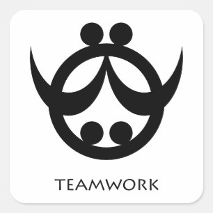 Samarbete med Adinkra Symbol-klistermärke Fyrkantigt Klistermärke