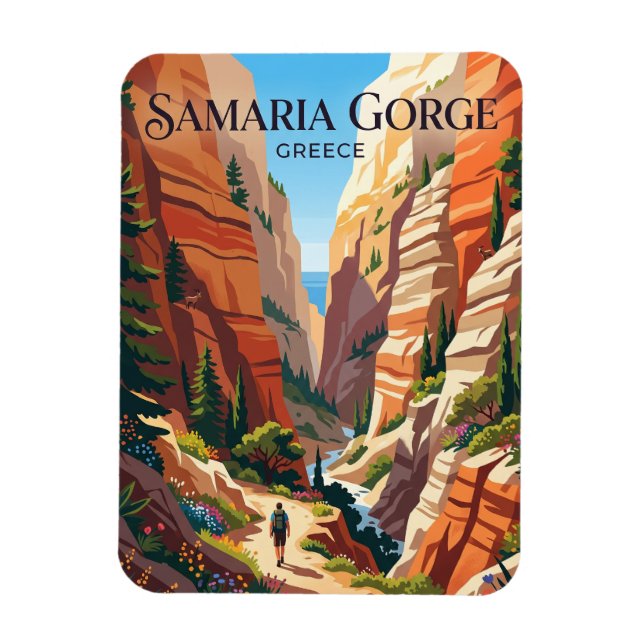 Samariaravinen Grekland Magnet (Vertikal)