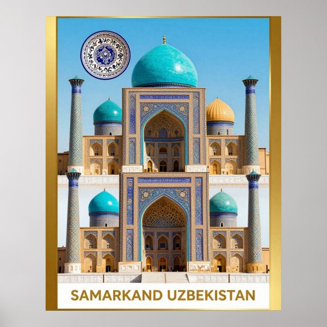 Samarkand Registan Uzbekistan Resa Poster (Framsidan)