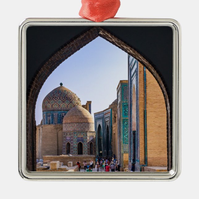 Samarkand, Uzbekistan - Necropolis of Shah-i-Zinda Julgransprydnad Metall (Framsidan)