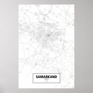 Samarkand, Uzbekistan (svart på vit) Poster