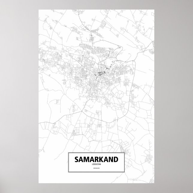 Samarkand, Uzbekistan (svart på vit) Poster (Framsidan)