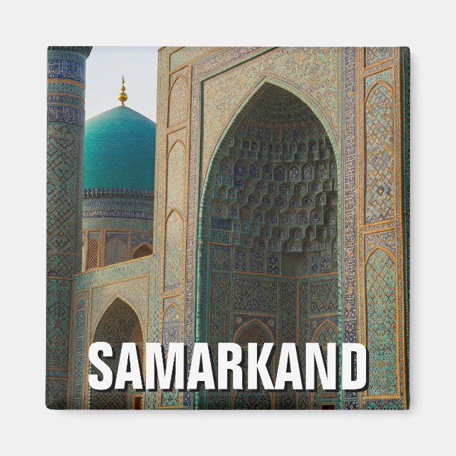 Samarkand Uzbekistan Travel Magnet (Framsidan)