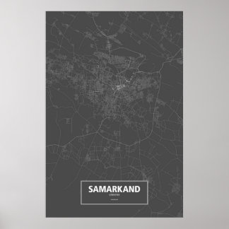 Samarkand, Uzbekistan (vit på svart) Poster
