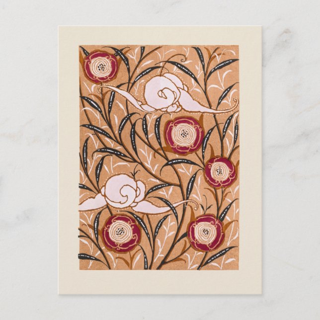 Samarkande, Art nouveau Flower Mönster Vykort (Framsida)