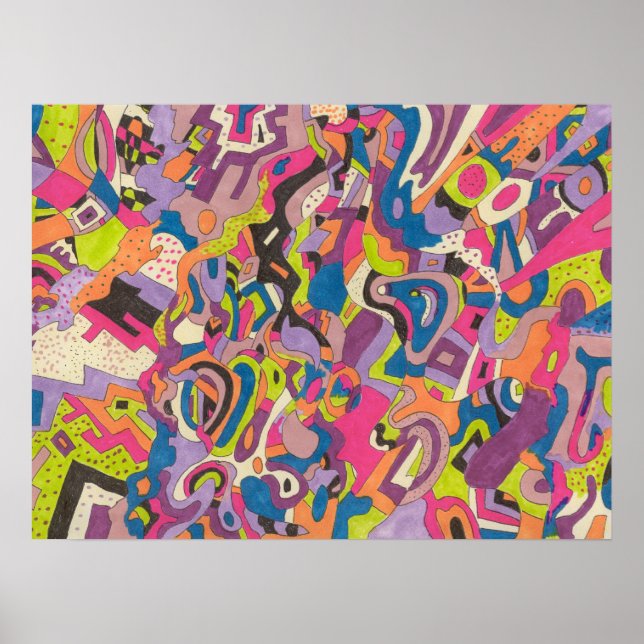 "Samba" 24x18-Abstrakt Poster (Framsidan)