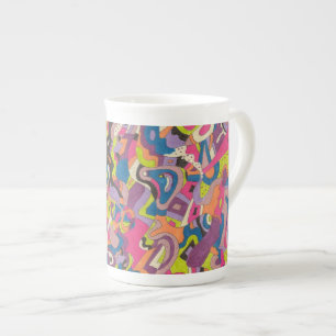 "Samba" Abstrakt Art Benporslin Mugg