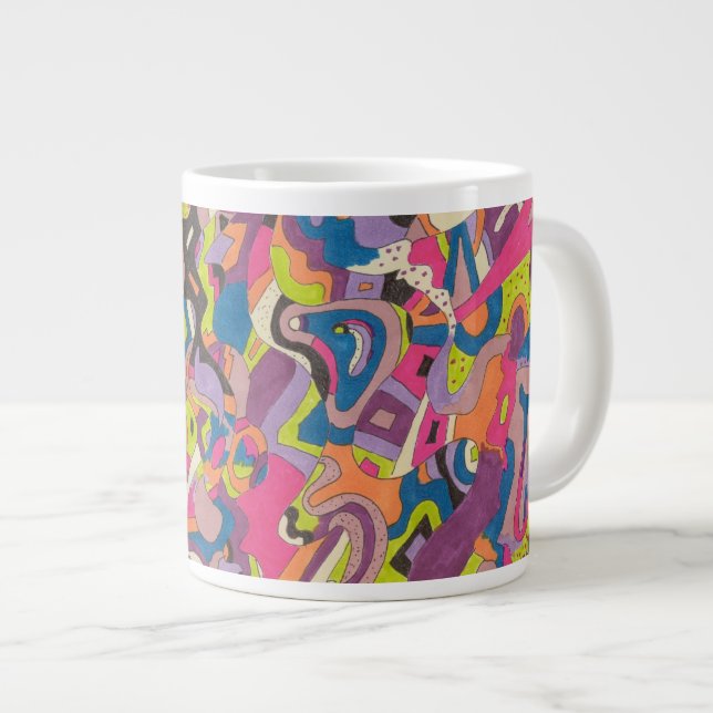"Samba" Abstrakt Art Jumbo Mugg (Framsida höger)