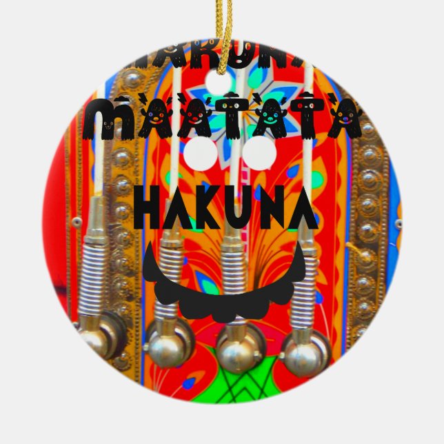 Samba Carnival färg Hakuna Matata blings.png Julgransprydnad Keramik (Framsidan)
