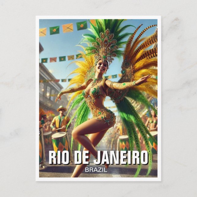 Samba Dancer Rio De Janeiro Brasilien Vykort (Framsida)