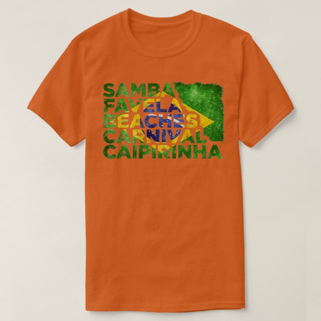 Samba Favela Beacher Carnival Caipirinha Brasilien T Shirt (Design framsida)
