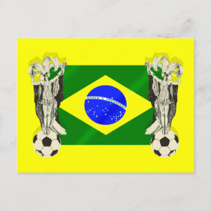 Samba Football futebol fläkt 2010 flagga gifts- Vykort
