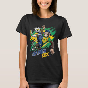 Samba Kick - Monkey Soccer Brazil Flagga T Shirt