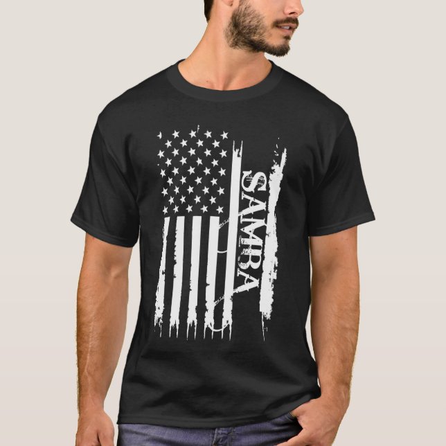Samba United Stater Distress w US Flagga T Shirt (Framsida)