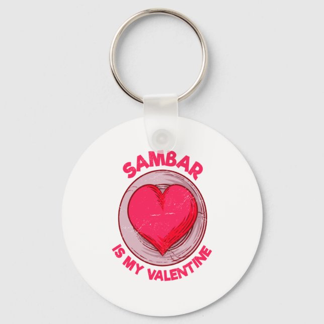 Sambar Is My Valentine Stew Vegetable Dish Humor  Nyckelring (Framsida)