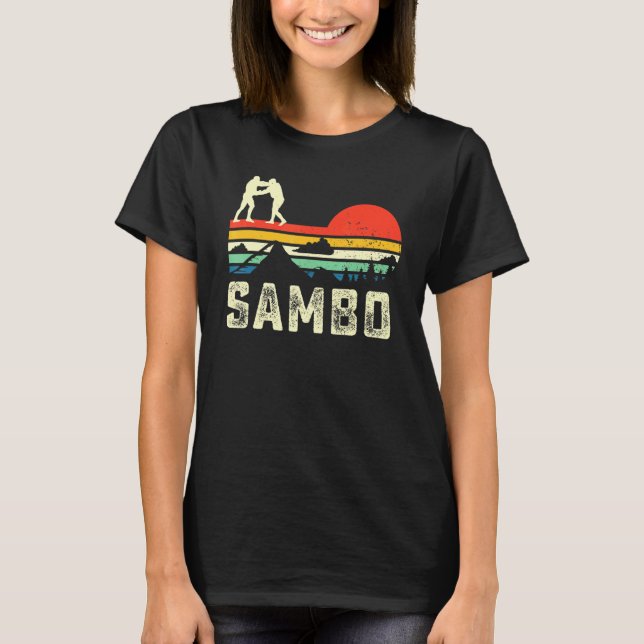Sambo judo Wrestling Martial Arts Artsy RETRO wres T Shirt (Framsida)
