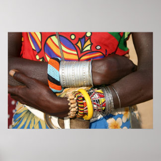 Samburu Jewelry i Kenya, Afrika Poster