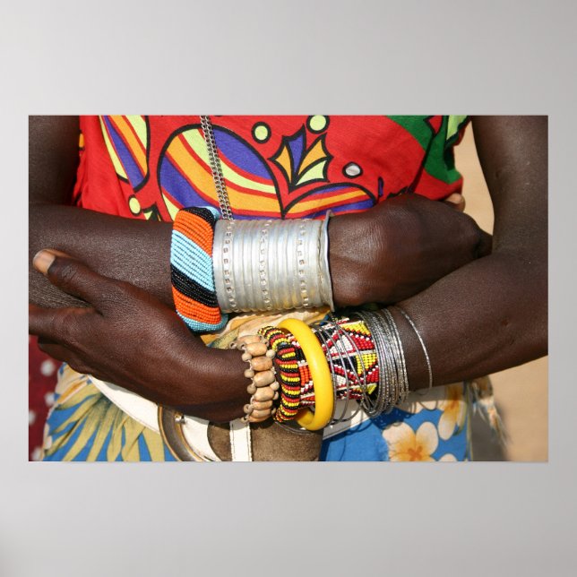 Samburu Jewelry i Kenya, Afrika Poster (Framsidan)