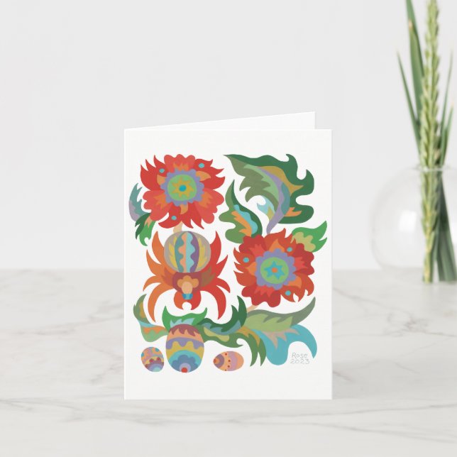 Samchykivka Spider and Flowers Anteckningskort (Framsida)