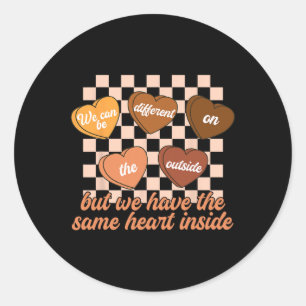 Same Heart Black History Month Rutig Godis Kon Runt Klistermärke
