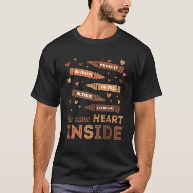 Same Heart Inside Black History Month African Afro T Shirt (Framsida)