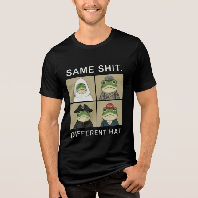 Same Stuff Different Hat Funny Political Frog T Shirt (Framsida)