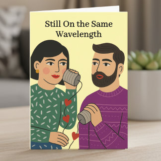 Same Wavelength 10th Wedding Anniversy Kort