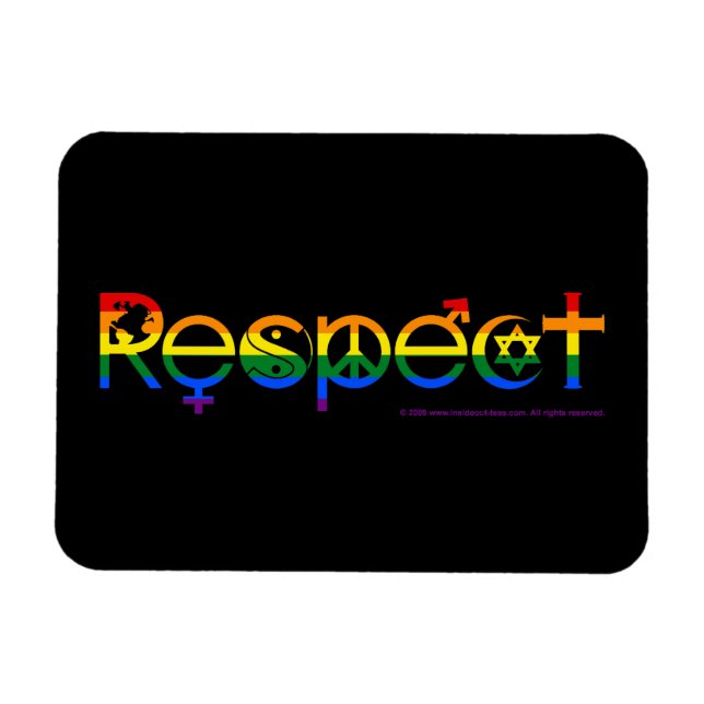 Samexistera med Respect Gay pride Magnet (Horisontell)