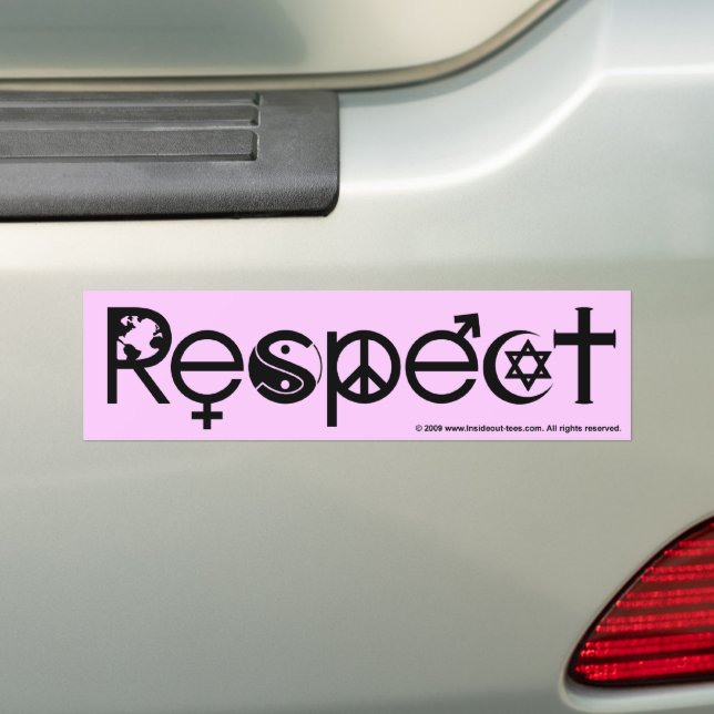 Samexistera med Respekt - Fred Vänlighet & Toleran Bildekal (På Bil)