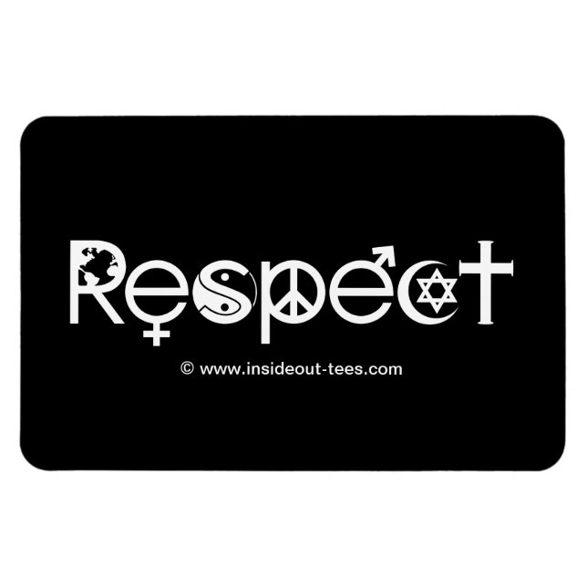 Samexistera med Respekt - Fred Vänlighet & Toleran Magnet (Horisontell)