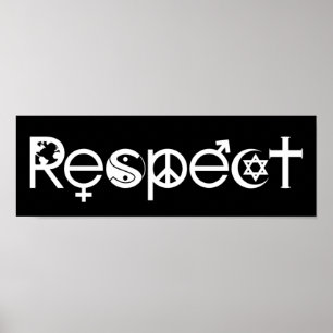Samexistera med Respekt - Fred Vänlighet & Toleran Poster