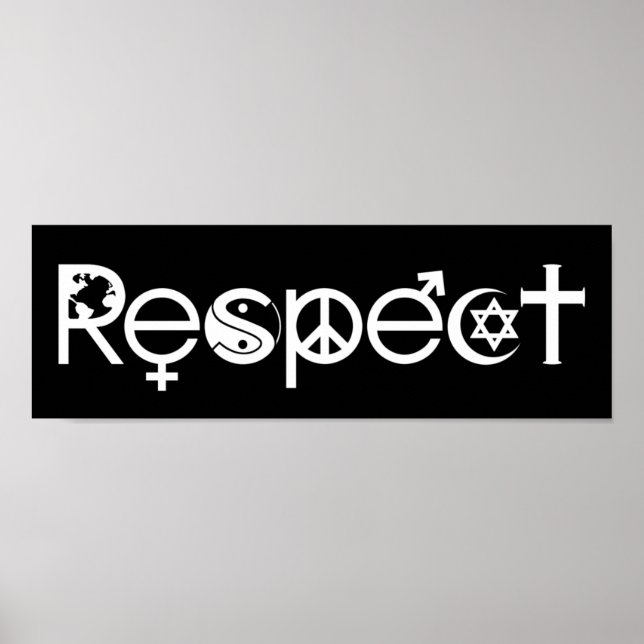 Samexistera med Respekt - Fred Vänlighet & Toleran Poster (Framsidan)