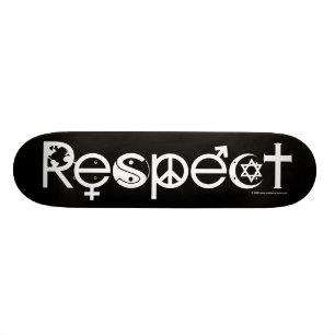 Samexistera med Respekt - Fred Vänlighet & Toleran Skateboard Bräda 20,5 Cm