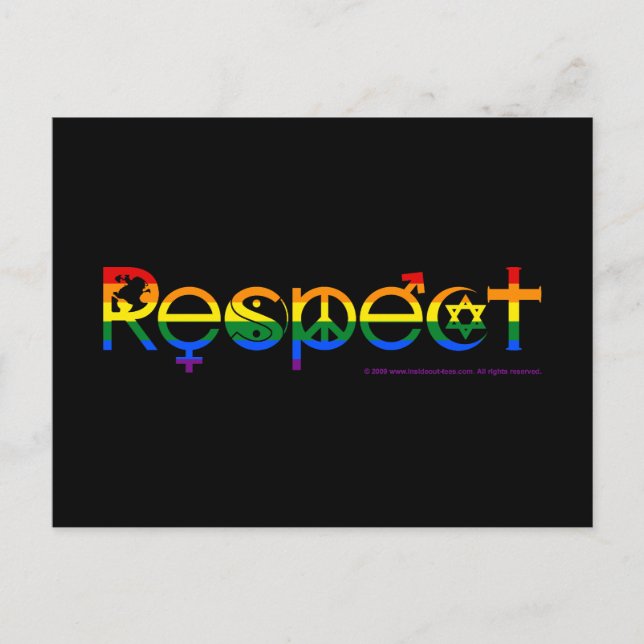 Samexistera med Respekt HBT-stolthet Vykort (Framsida)