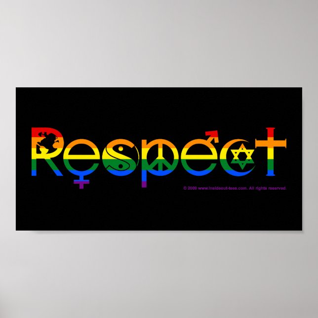 Samexistera med Respekt HBTQ Gay Pride Poster (Framsidan)