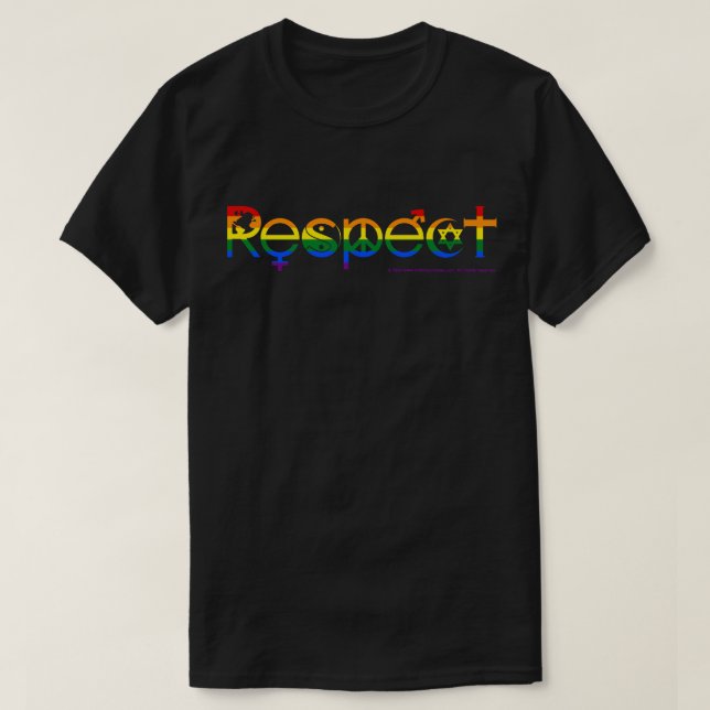 Samexistera med Respekt HBTQ Pride T-shirt (Design framsida)