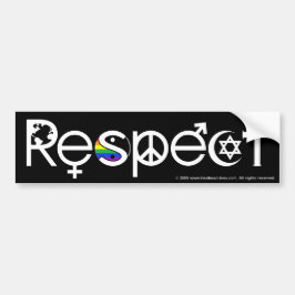 Samexistera med Respekt HBTQ-regnbåge Yin Yang Bildekal