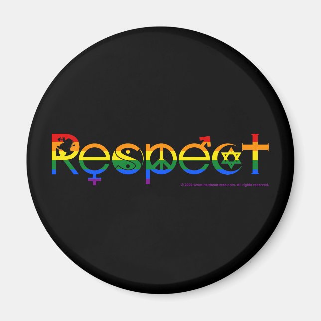 Samexistera med Respekt HBTQ-stolthet Magnet (Framsidan)