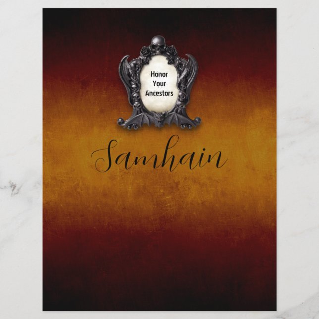 Samhain Book of Shadows-sida med korrespondenser (Framsida)