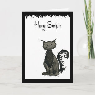 Samhain Cat Greeting Card Kort