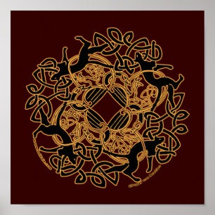 Samhain Cats Celtic Art Prints Poster