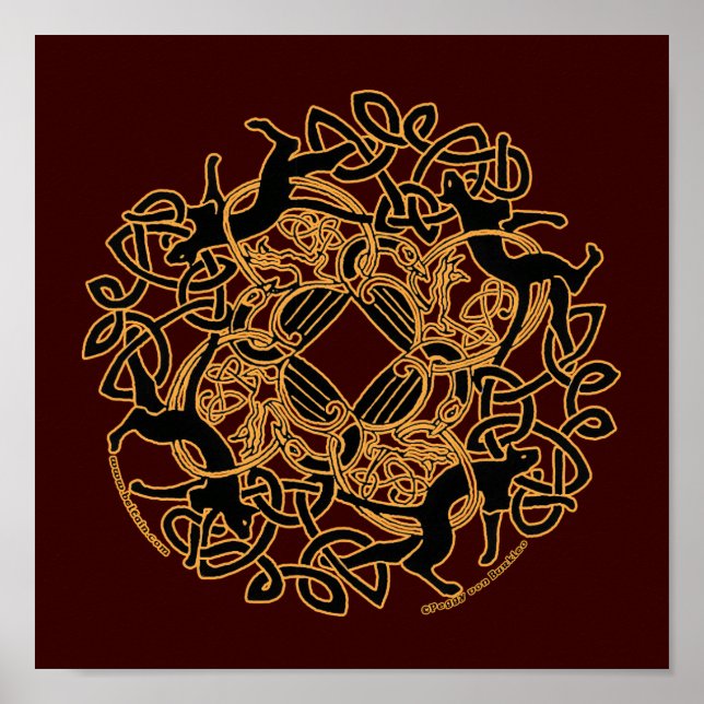 Samhain Cats Celtic Art Prints Poster (Framsidan)