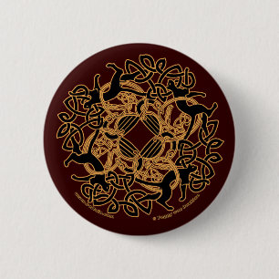 Samhain Celtic Cats Knotwork Stift och Buttons Knapp